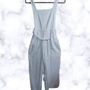 (#568)Em & Elle White Jumpsuit Overall with Pockets size Medium